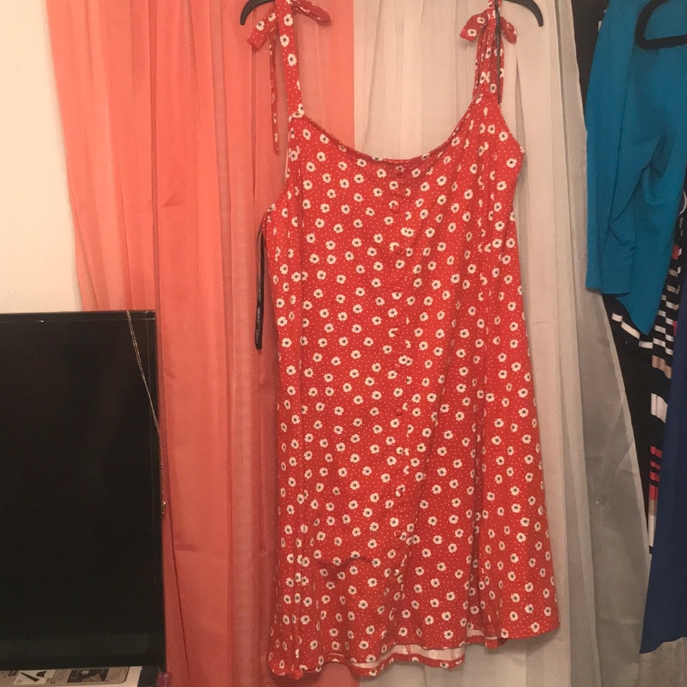 Orange midi skater dress from Forever 21